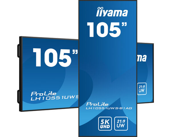 ProLite LH10551UWS-B1AG - 105" (᠎265.9﻿ cm) Professionelles 5K-UW-Display für spezialisierte 21:9-Panoramabeschilderung im Einzelhandel